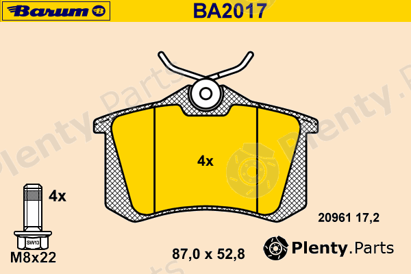  BARUM part BA2017 Brake Pad Set, disc brake