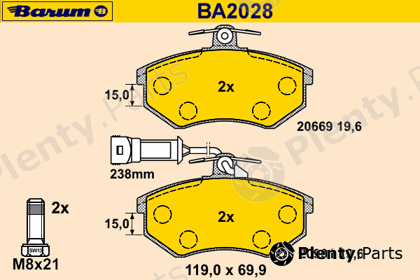  BARUM part BA2028 Brake Pad Set, disc brake