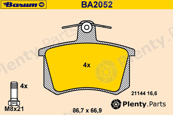  BARUM part BA2052 Brake Pad Set, disc brake