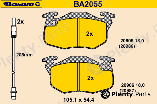  BARUM part BA2055 Brake Pad Set, disc brake
