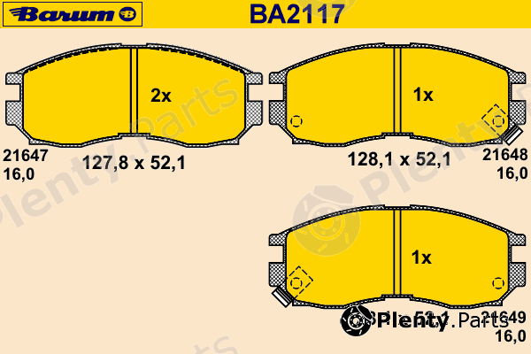  BARUM part BA2117 Brake Pad Set, disc brake