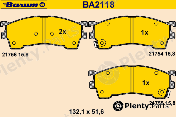  BARUM part BA2118 Brake Pad Set, disc brake