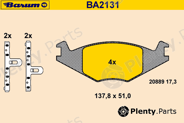  BARUM part BA2131 Brake Pad Set, disc brake