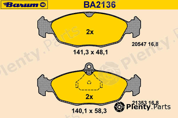  BARUM part BA2136 Brake Pad Set, disc brake