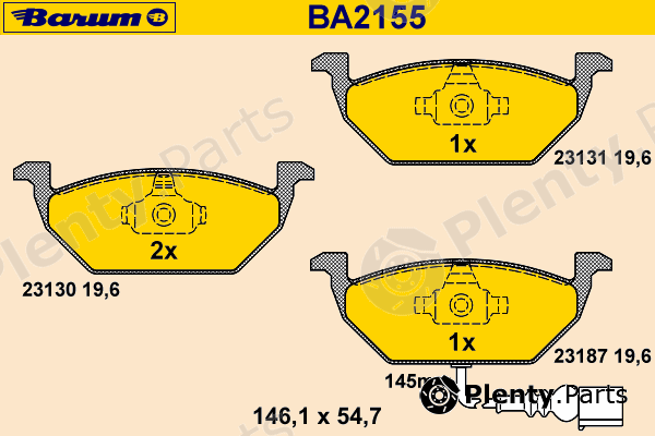  BARUM part BA2155 Brake Pad Set, disc brake