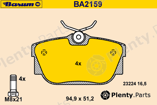  BARUM part BA2159 Brake Pad Set, disc brake