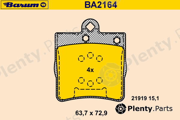  BARUM part BA2164 Brake Pad Set, disc brake