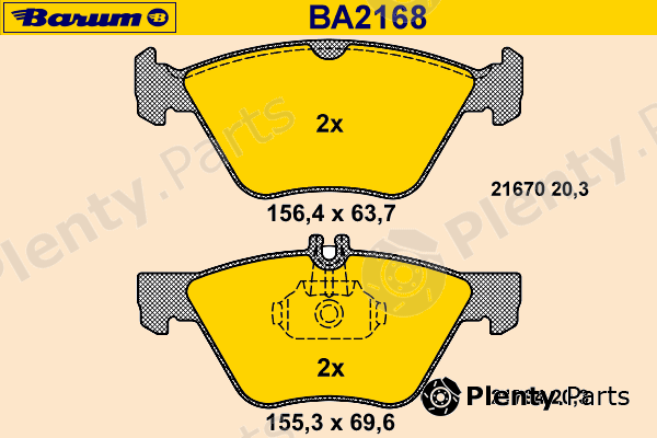  BARUM part BA2168 Brake Pad Set, disc brake