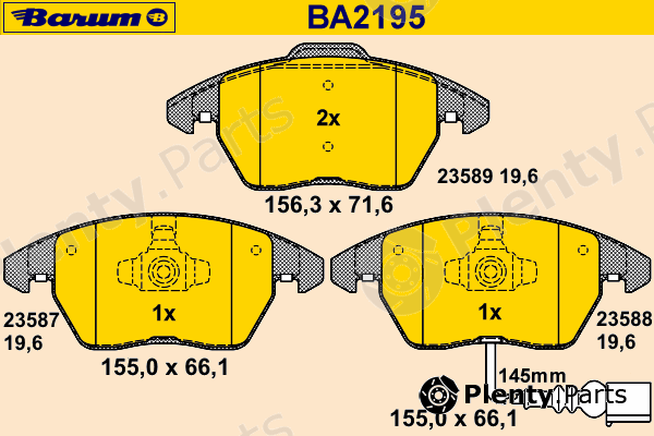  BARUM part BA2195 Brake Pad Set, disc brake