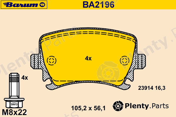  BARUM part BA2196 Brake Pad Set, disc brake