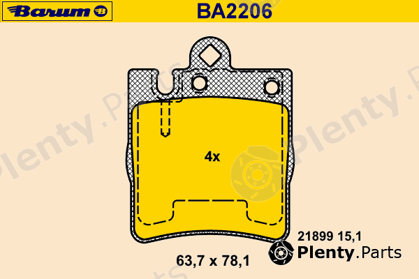  BARUM part BA2206 Brake Pad Set, disc brake
