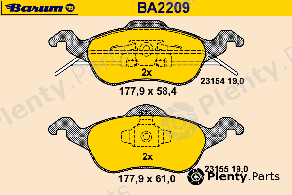  BARUM part BA2209 Brake Pad Set, disc brake