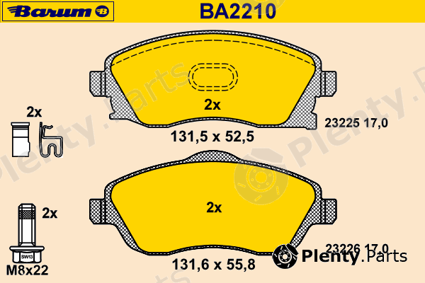  BARUM part BA2210 Brake Pad Set, disc brake