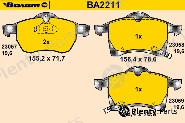  BARUM part BA2211 Brake Pad Set, disc brake