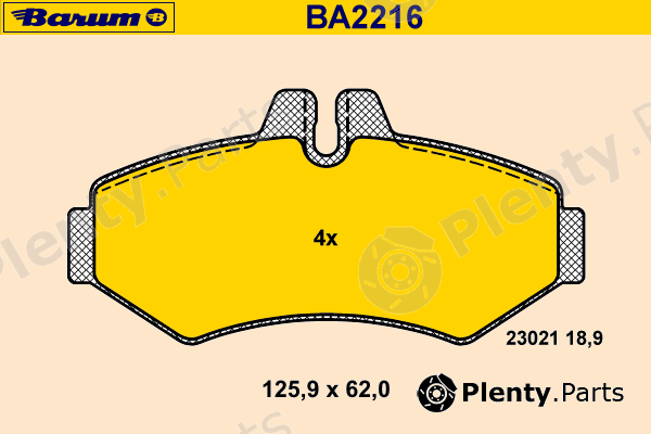  BARUM part BA2216 Brake Pad Set, disc brake