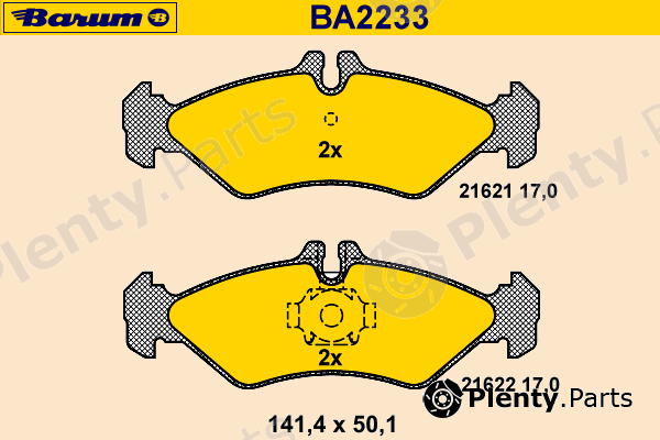  BARUM part BA2233 Brake Pad Set, disc brake