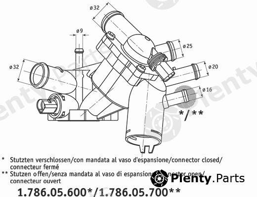  BEHR THERMOT-TRONIK part 1.786.05.700 (178605700) Thermostat, coolant