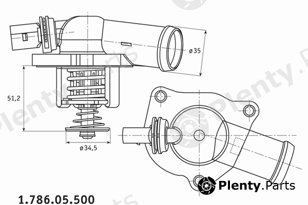  BEHR THERMOT-TRONIK part 1.786.05.500 (178605500) Thermostat, coolant