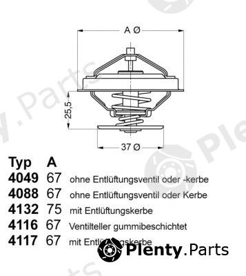  WAHLER part 4116.87D1 (411687D1) Thermostat, coolant