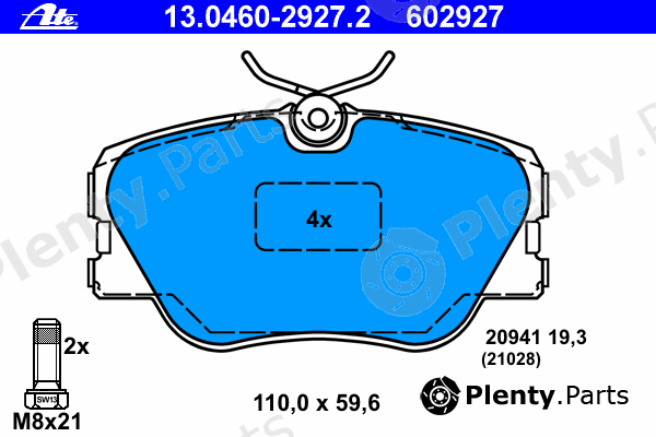  ATE part 13.0460-2927.2 (13046029272) Brake Pad Set, disc brake