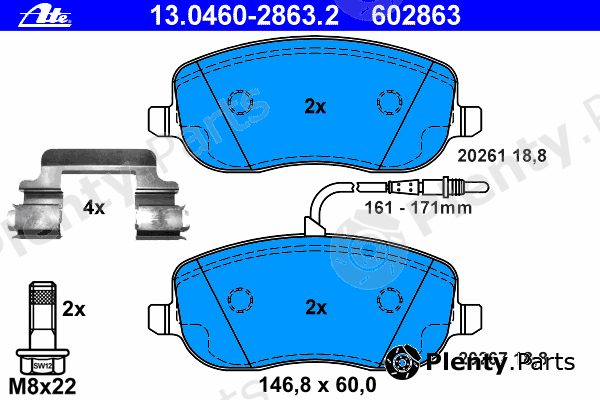  ATE part 13.0460-2863.2 (13046028632) Brake Pad Set, disc brake