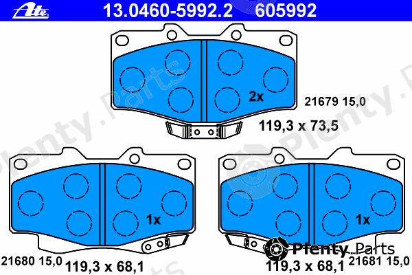  ATE part 13.0460-5992.2 (13046059922) Brake Pad Set, disc brake