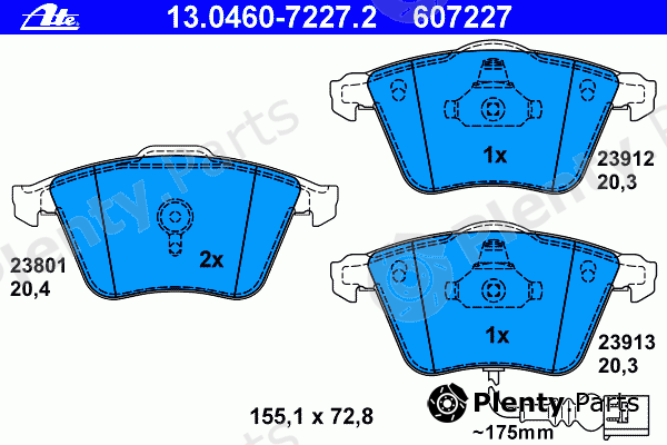  ATE part 13.0460-7227.2 (13046072272) Brake Pad Set, disc brake