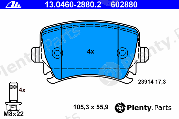 ATE part 13.0460-2880.2 (13046028802) Brake Pad Set, disc brake