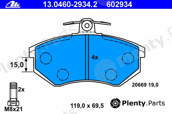  ATE part 13.0460-2934.2 (13046029342) Brake Pad Set, disc brake