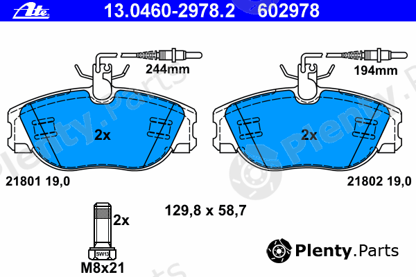  ATE part 13.0460-2978.2 (13046029782) Brake Pad Set, disc brake