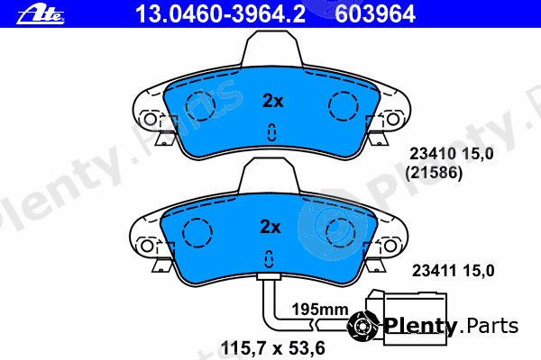  ATE part 13.0460-3964.2 (13046039642) Brake Pad Set, disc brake