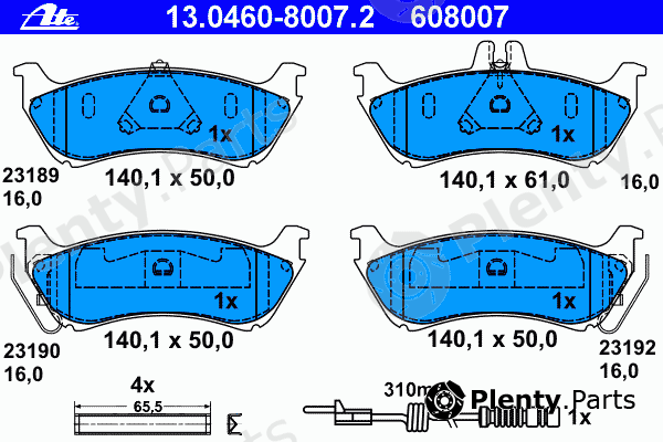  ATE part 13.0460-8007.2 (13046080072) Brake Pad Set, disc brake