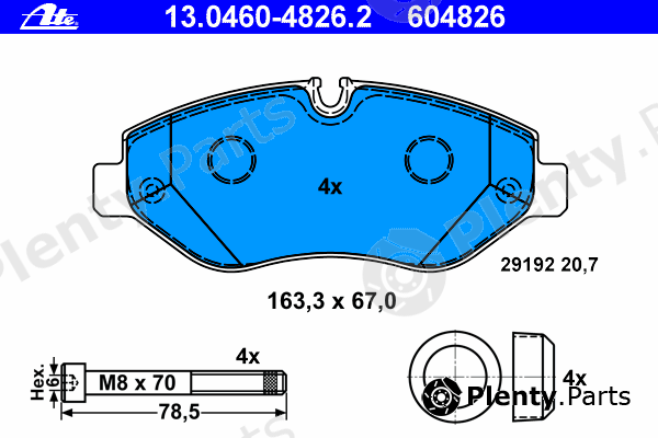  ATE part 13.0460-4826.2 (13046048262) Brake Pad Set, disc brake