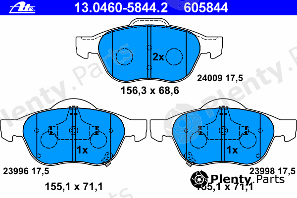  ATE part 13.0460-5844.2 (13046058442) Brake Pad Set, disc brake
