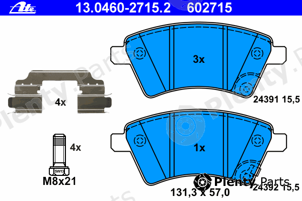  ATE part 13.0460-2715.2 (13046027152) Brake Pad Set, disc brake