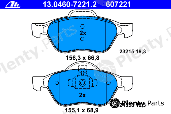  ATE part 13.0460-7221.2 (13046072212) Brake Pad Set, disc brake