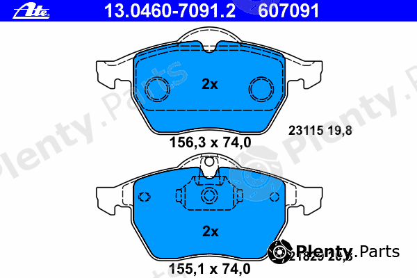  ATE part 13.0460-7091.2 (13046070912) Brake Pad Set, disc brake