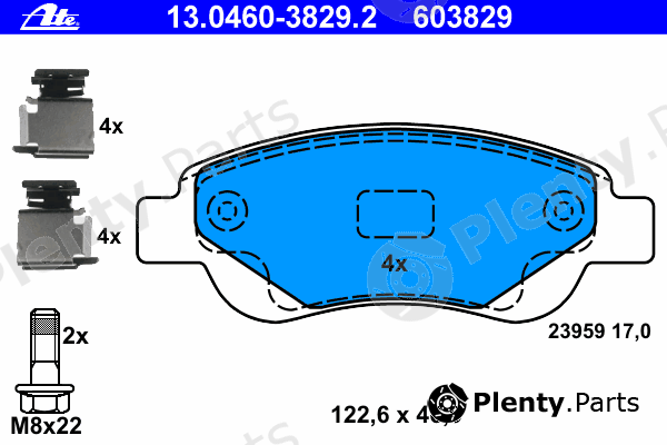  ATE part 13.0460-3829.2 (13046038292) Brake Pad Set, disc brake