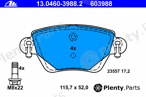  ATE part 13.0460-3988.2 (13046039882) Brake Pad Set, disc brake