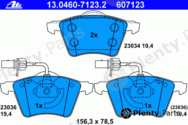  ATE part 13.0460-7123.2 (13046071232) Brake Pad Set, disc brake