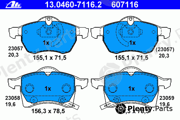  ATE part 13.0460-7116.2 (13046071162) Brake Pad Set, disc brake