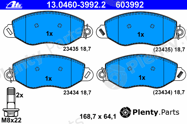  ATE part 13.0460-3992.2 (13046039922) Brake Pad Set, disc brake