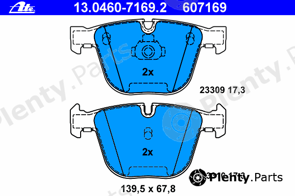  ATE part 13.0460-7169.2 (13046071692) Brake Pad Set, disc brake