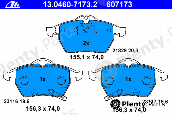  ATE part 13.0460-7173.2 (13046071732) Brake Pad Set, disc brake