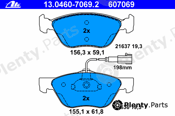  ATE part 13.0460-7069.2 (13046070692) Brake Pad Set, disc brake
