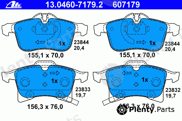  ATE part 13.0460-7179.2 (13046071792) Brake Pad Set, disc brake
