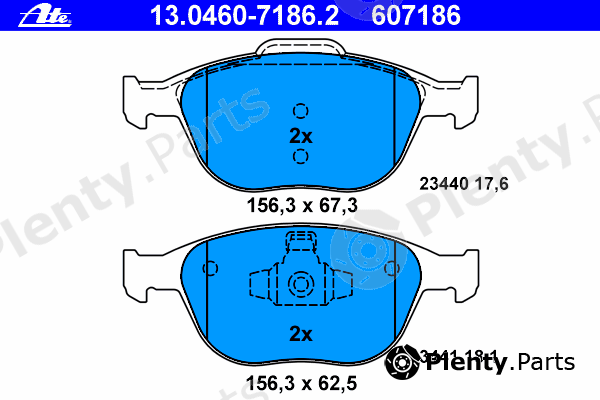  ATE part 13.0460-7186.2 (13046071862) Brake Pad Set, disc brake