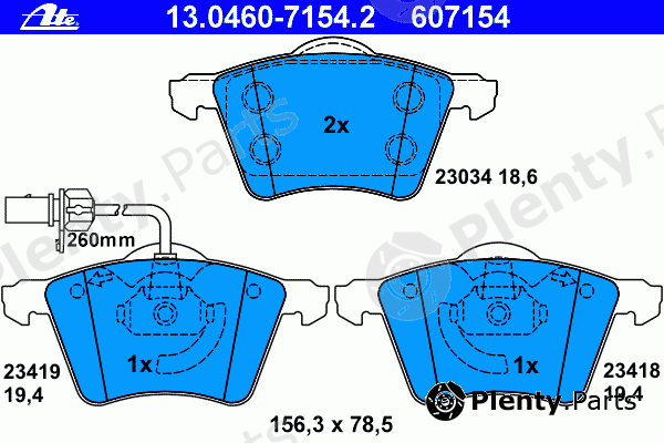  ATE part 13.0460-7154.2 (13046071542) Brake Pad Set, disc brake