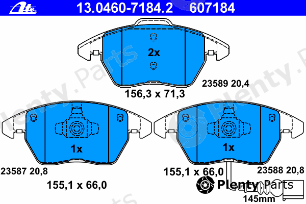  ATE part 13.0460-7184.2 (13046071842) Brake Pad Set, disc brake