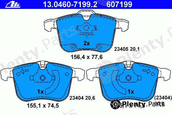  ATE part 13.0460-7199.2 (13046071992) Brake Pad Set, disc brake
